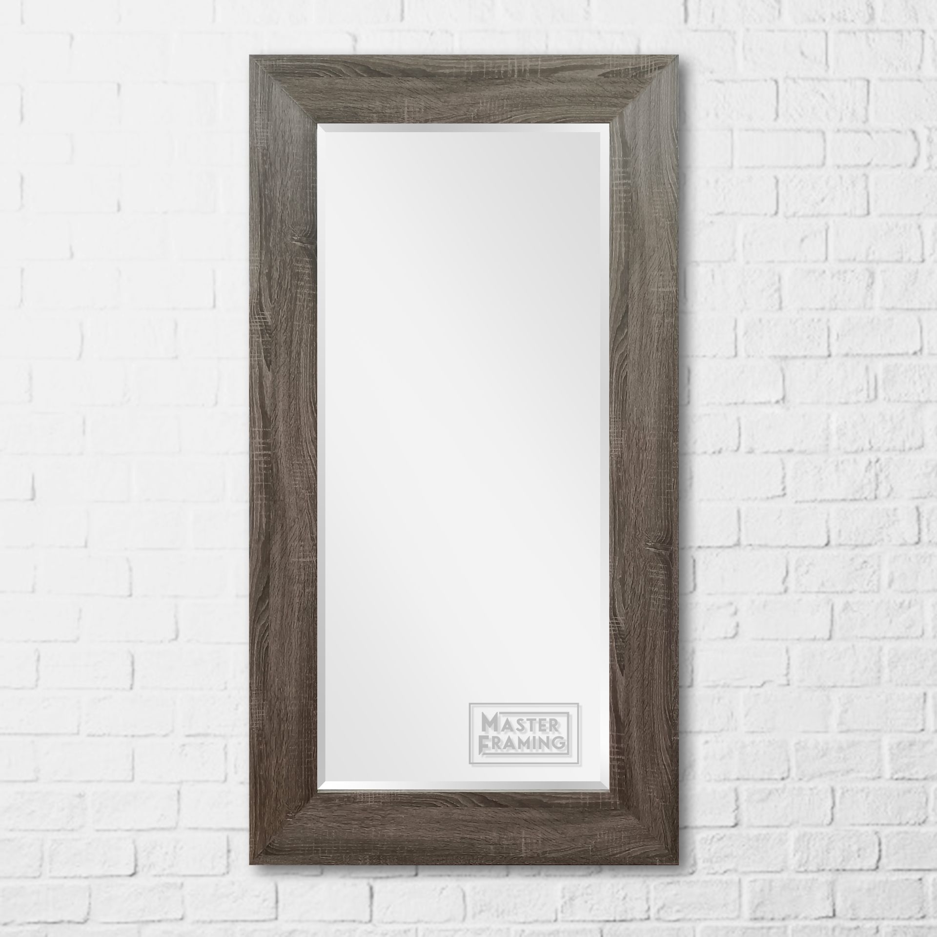 dark stained timber framed mirror prestige